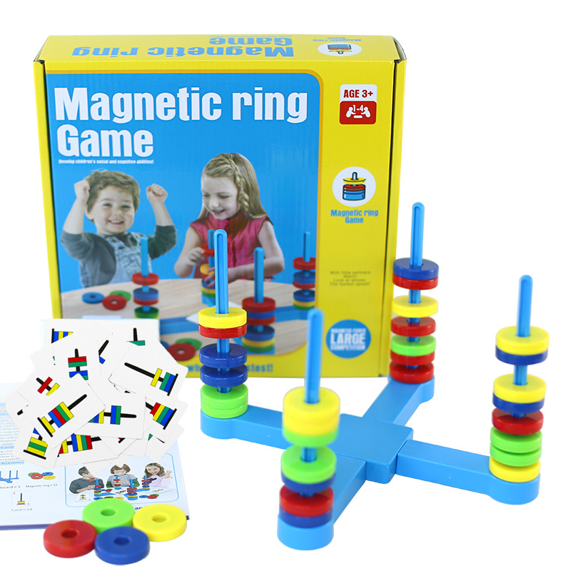 Rinbo two-four magnetic ring color magnet suspension children's thinking training board game science education toys
