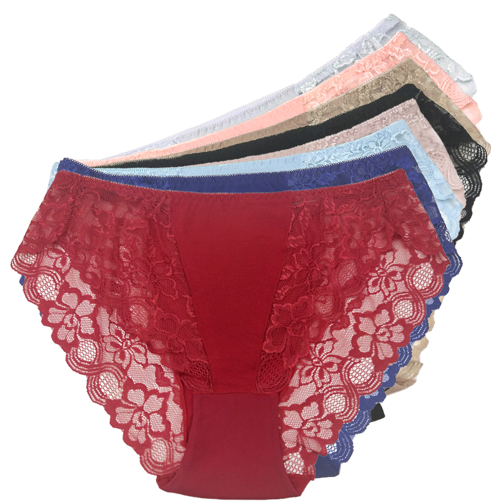Increase sexy lace ladies underwear hollow transparent perspective without marks high waist ladies underwear factory direct sales full figure