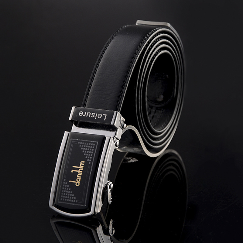 Wholesale of popular men's business casual automatic buckle belts, PU imitation belts and gift belts at Jianghu Street stalls details Picture