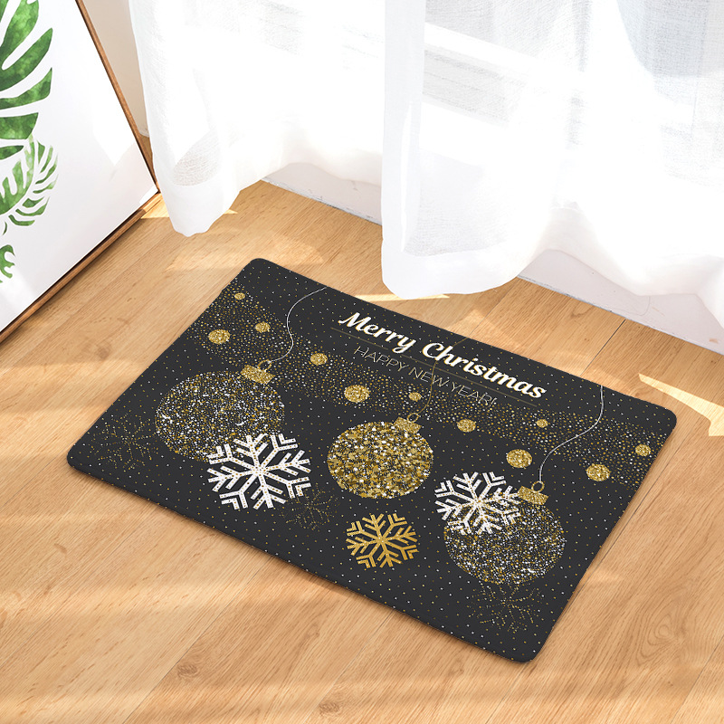Digital printing flannel floor MATS, door MATS, heat transfer Christmas trees, kitchen and bathroom water-absorbing anti-slip MATS, carpets details Picture