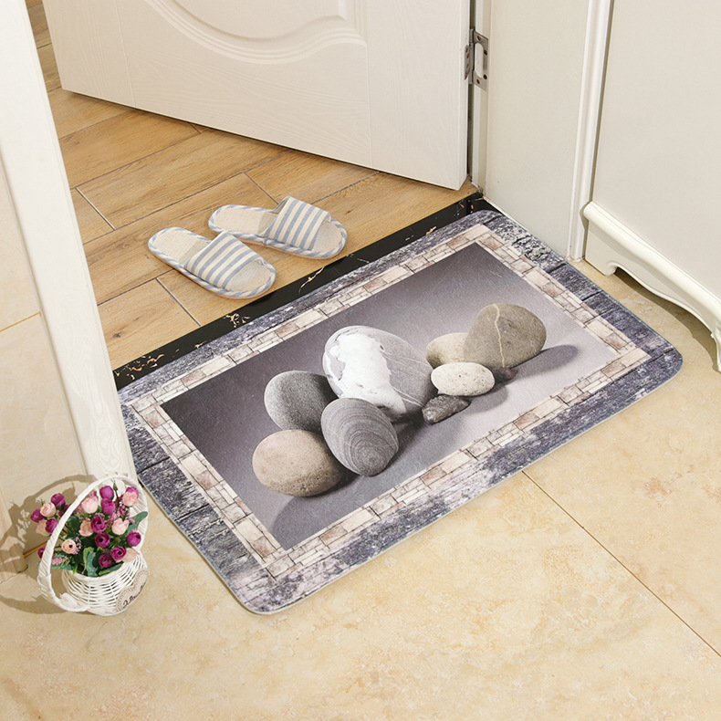 Flannel printed floor MATS, bathroom anti-slip MATS, cross-border best-selling floor MATS, door MATS, carpets, embossed carpets, Japanese and Korean styles details Picture
