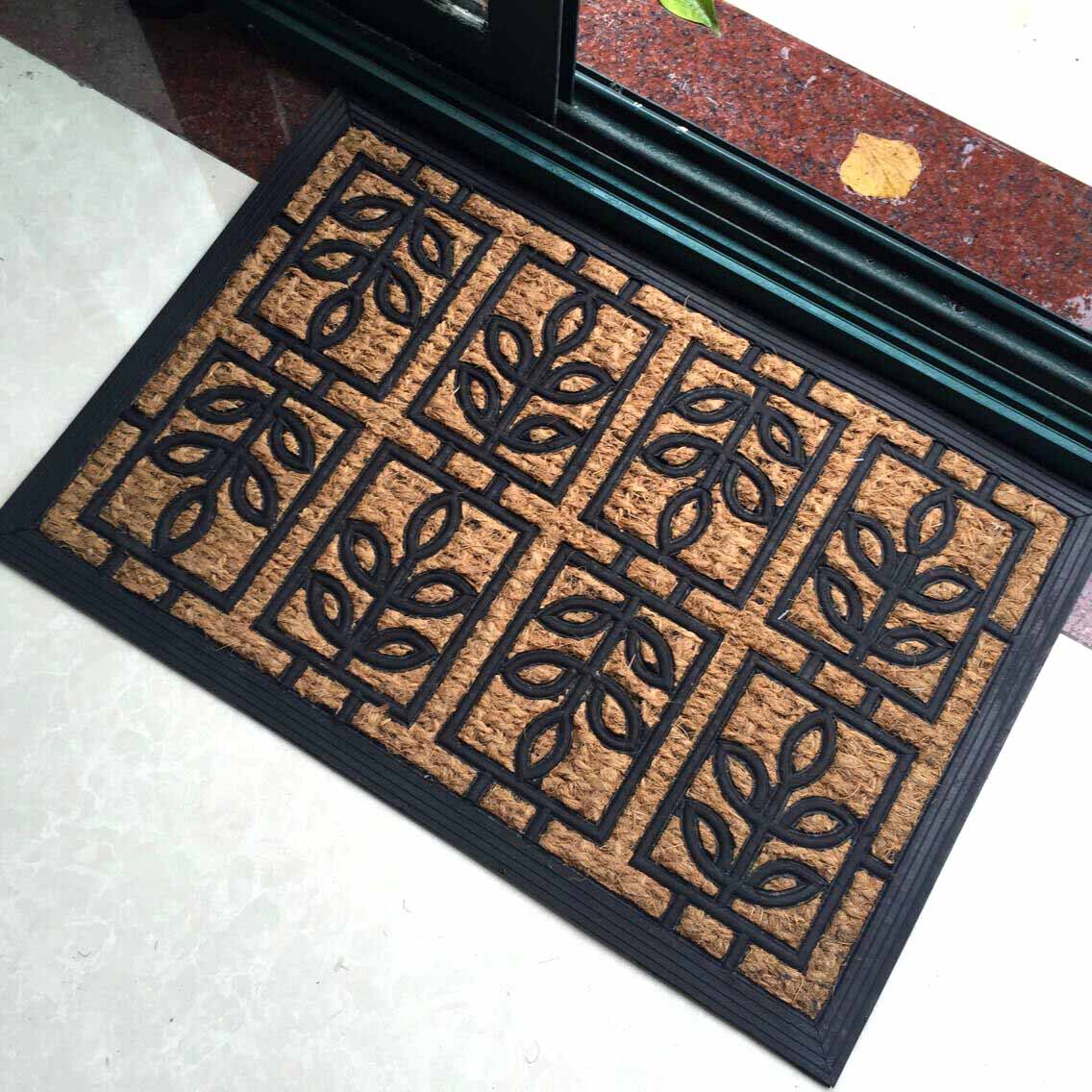 Rubber embossed coir coconut thread, coconut palm coco, coconut shell fiber, coconut tree anti-slip mat, carpet, door mat, floor mat Specification image