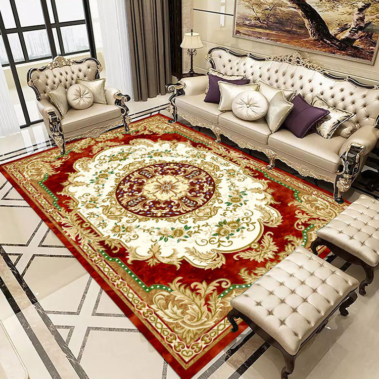 Cross-border wholesale of custom-made European-style carpets for home living rooms, easy to maintain, and retro European-style carpets for living rooms and bedrooms Application Scenario