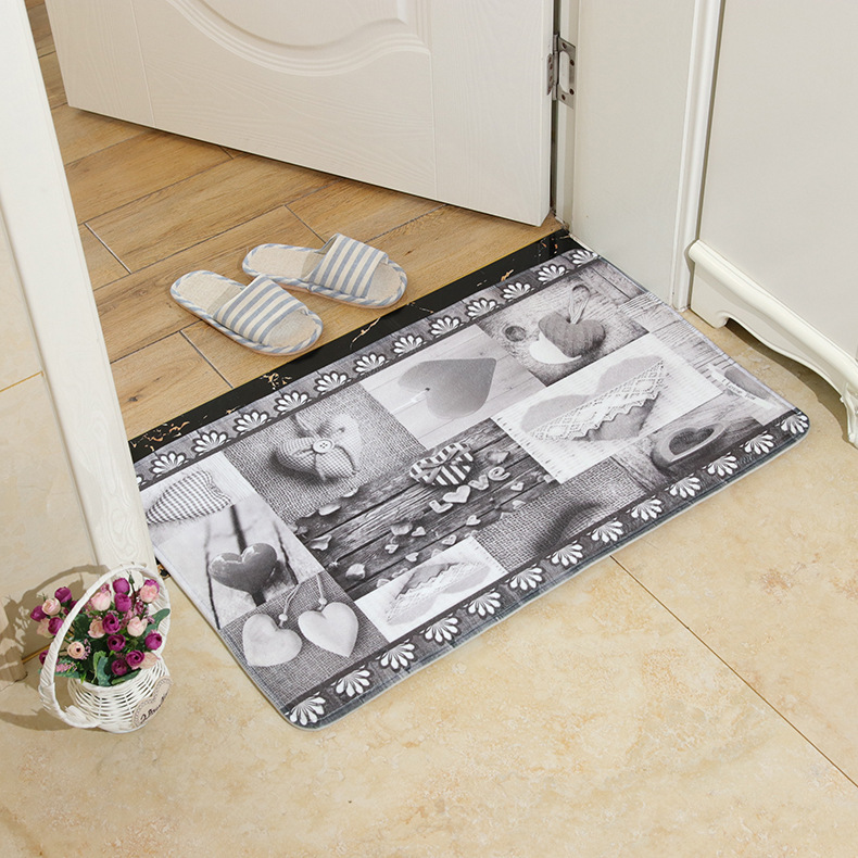 Flannel printed floor MATS, bathroom anti-slip MATS, cross-border best-selling floor MATS, door MATS, carpets, embossed carpets, Japanese and Korean styles Specification image