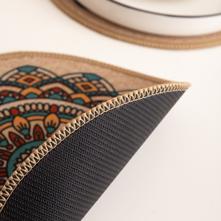 Factory direct sales of American retro placemats, light luxury home printed heat insulation pads, waterproof tableware pads, anti-slip Western placemats with lettering Application Scenario