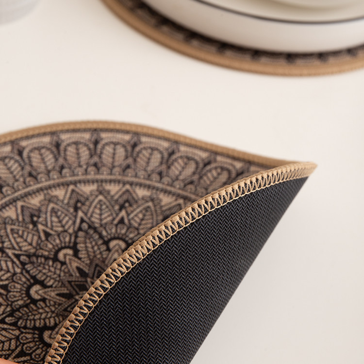Venta directa de fábrica ins nordic wind west antideslizante mesa almohadilla aislante almohadilla de tazón para el hogar taza de té redonda mesa de comedor details Picture