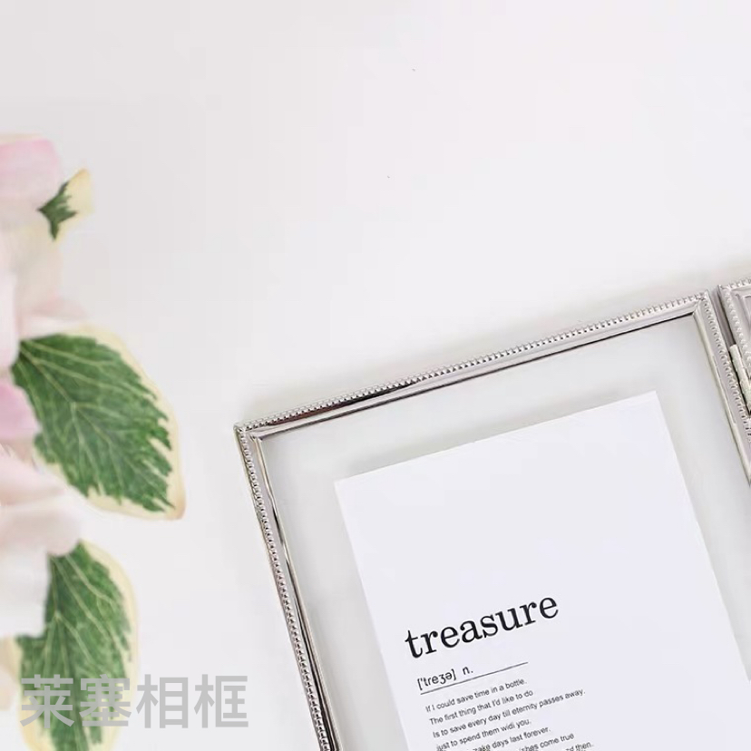 Double-leaf metal electroplated creative decorative items, home decoration handicrafts, photos, living room and bedroom metal photo frames Item Picture