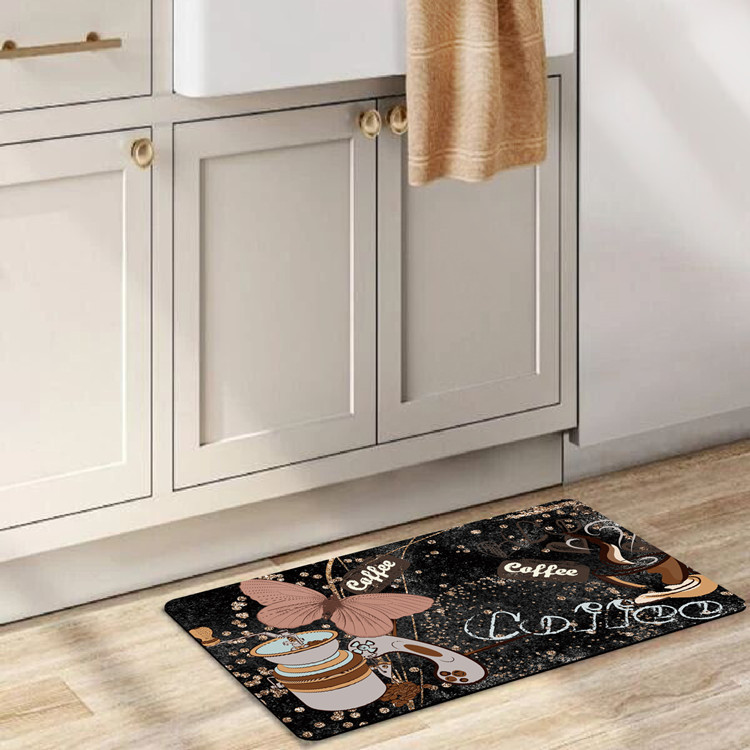 High-end, French-style retro home bathroom entrance absorbent floor mat, toilet quick-drying soft mat, bedroom entrance floor