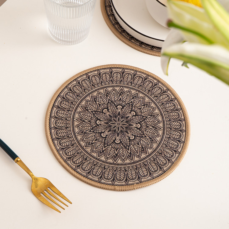Venta directa de fábrica ins nordic wind west antideslizante mesa almohadilla aislante almohadilla de tazón para el hogar taza de té redonda mesa de comedor Item Picture