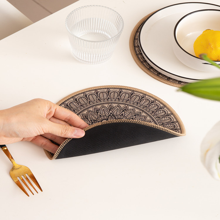 Venta directa de fábrica ins nordic wind west antideslizante mesa almohadilla aislante almohadilla de tazón para el hogar taza de té redonda mesa de comedor Specification image
