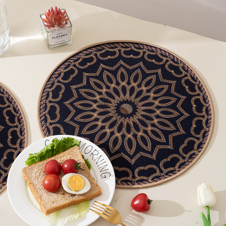 Mandala cerámica texturizada home aislante estera de olla estera nordique estanco aceite retro estera occidental estera de cuenco Item Picture