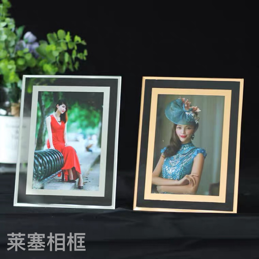 Bilateral glass creative ornaments for home decoration, living room and bedroom handicrafts, photos, glass photo frames Item Picture