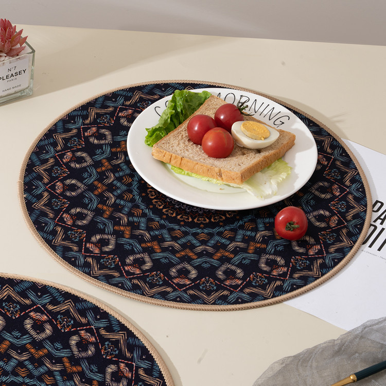 Estera de mesa de estilo explosiva ins estera de mesa europea estera de cocina occidental impresa simple estera aislante para el hogar estera de cuenco estera aislante estera impermeable details Picture