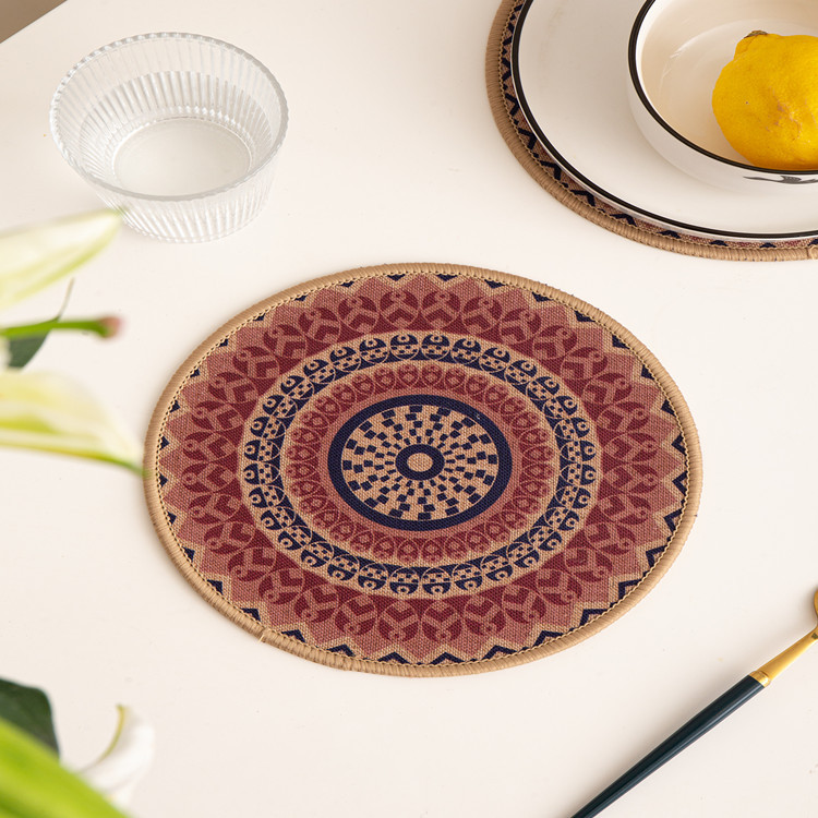 Lino vintage americano colchonetas aislantes hoteleras colchonetas de mesa de lujo ligeros estampados nórdicos manteles de plato posavasos Specification image