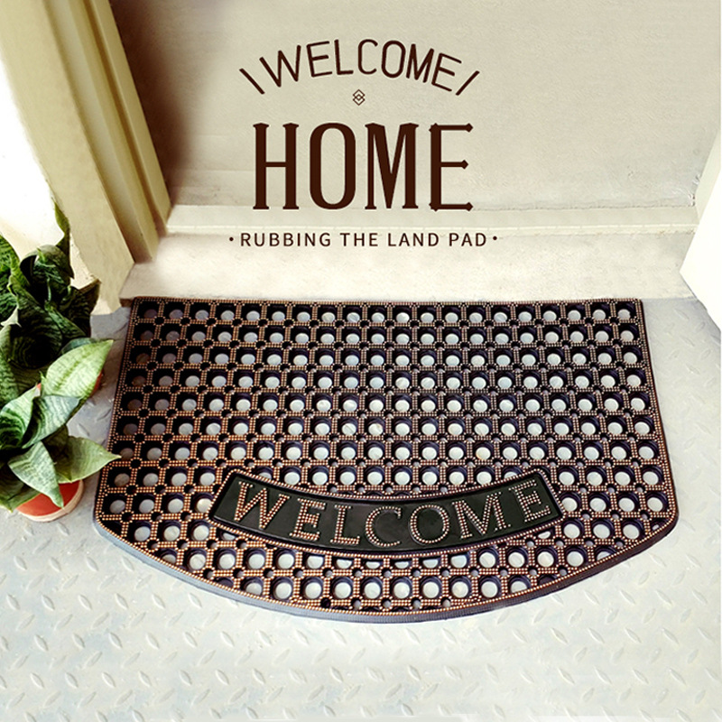 Outdoor door mat, entrance door mat, outdoor rubber anti-slip mat, hollowed-out foot mat for entering the house outside the door, household mat Item Picture