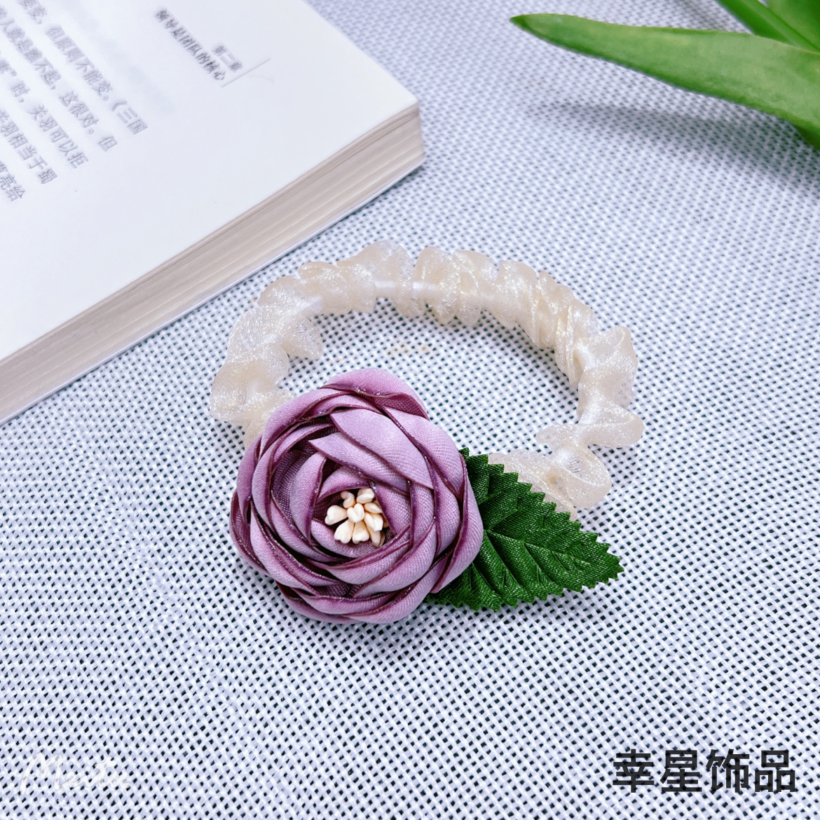 YAJA Summer hair tie, hair accessory, hair rope, forest-style, fairy-like, high-end and elegant hair tie, new camellia hair flower Application Scenario