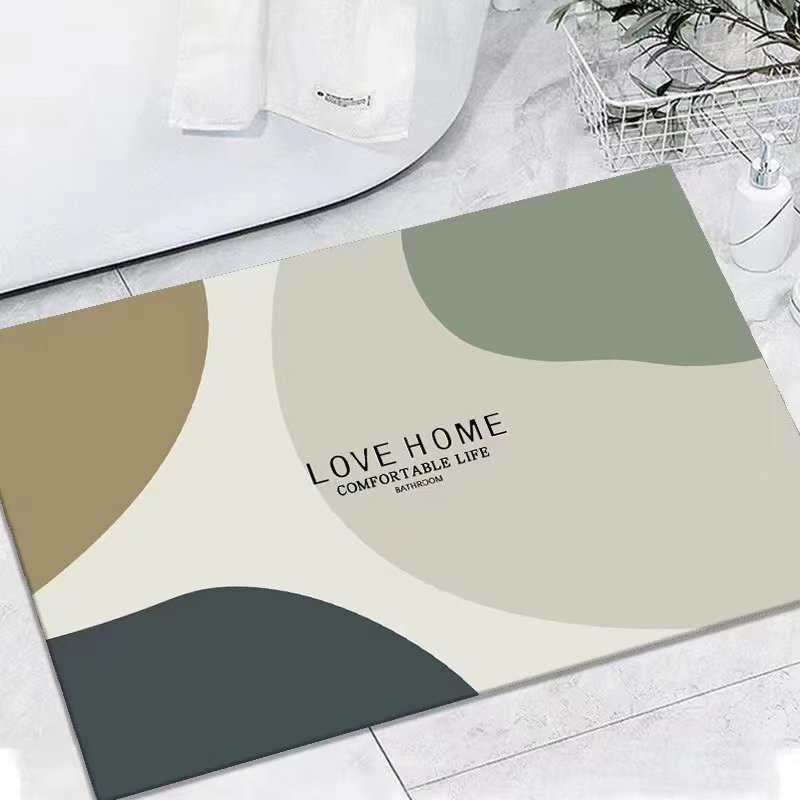 In-stock soft cushion bathroom door, bathroom absorbent floor mat, quick-drying floor, store toilet mat