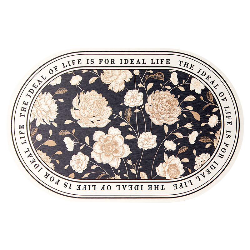 Fresh and light oval soft diatom floor mat mud absorbent mat quick-drying non-washing foot mat floor mat bathroom door carpet floor mat Item Picture