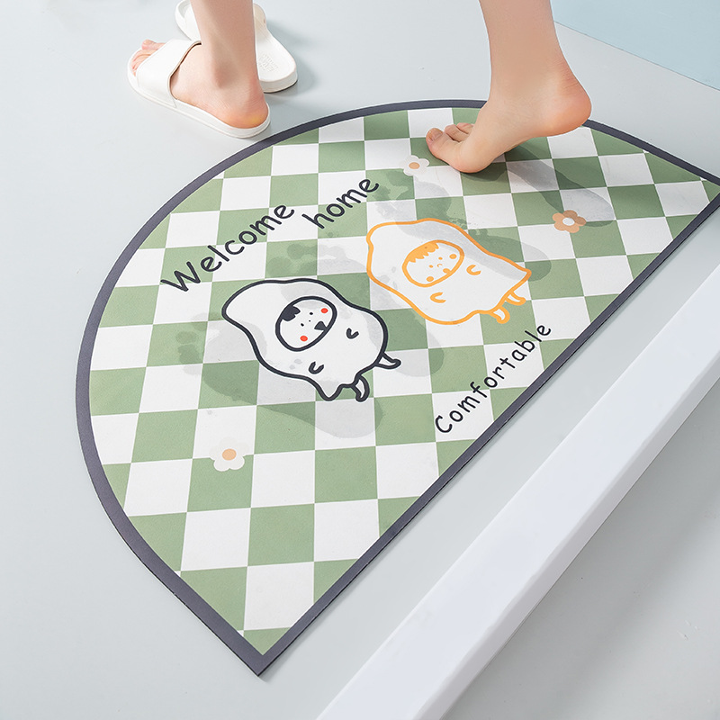 Wholesale of bathroom anti-slip MATS, household cartoon cute door MATS, entrance and toilet door foot MATS, and bathroom absorbent floor MATS details Picture