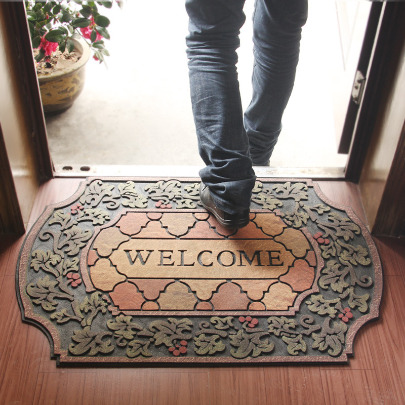 American and European style household entrance outdoor rubber flocking, entrance door, foyer, door mat, floor mat, carpet, foot rubbing details Picture