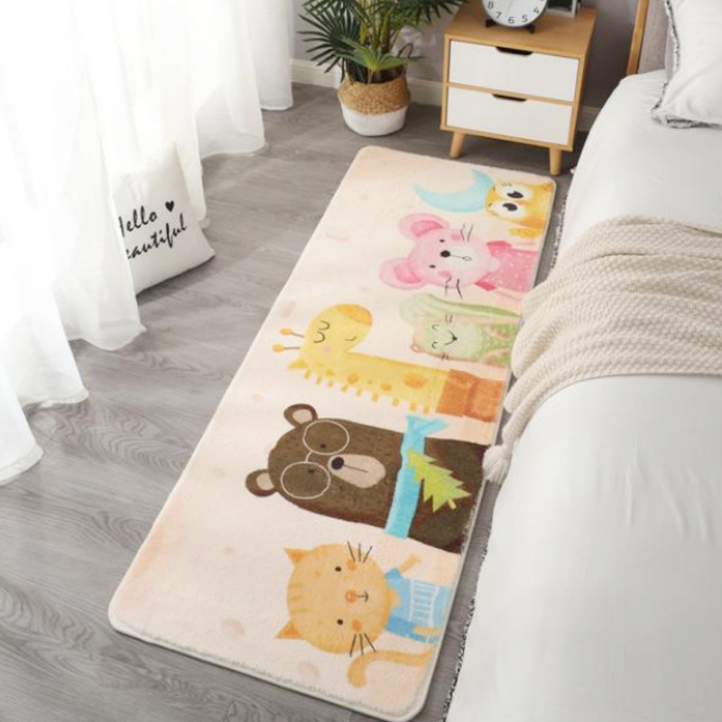 The living room, corridor, bedroom and children's room of the Nordic Carpet homestay hotel are all covered with soft carpet floor MATS beside the beds details Picture