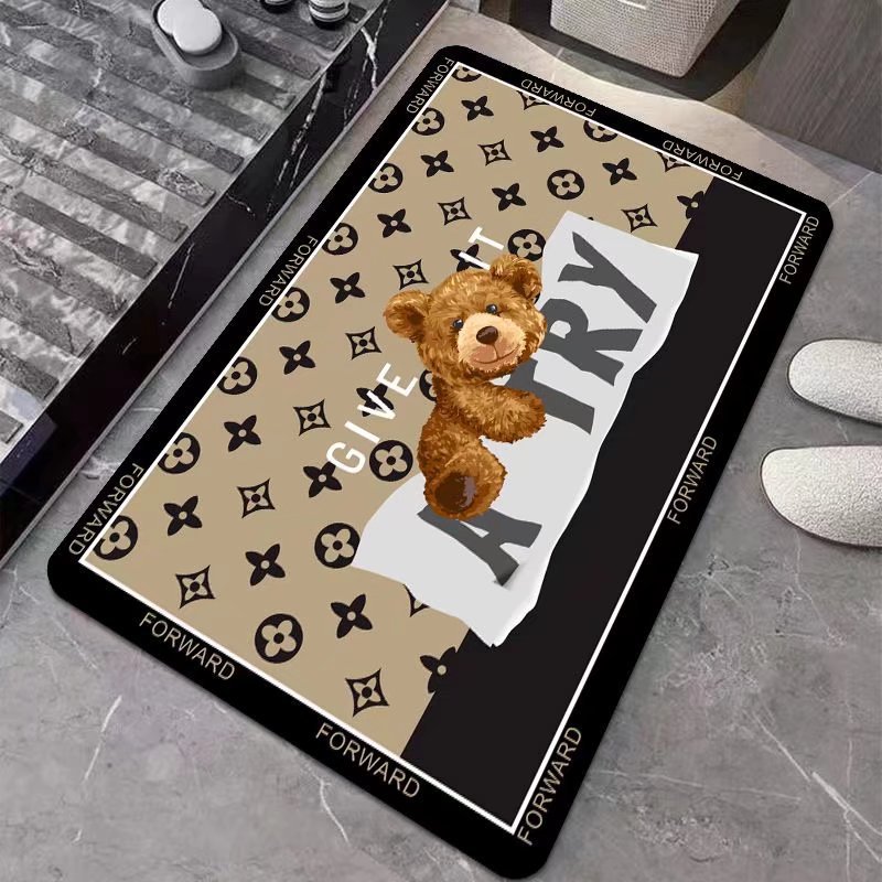 Cross-border European-style carpet bathroom mat, rubber anti-slip absorbent mat, washable bathroom entrance floor mat Application Scenario