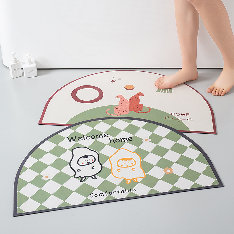 Wholesale of bathroom anti-slip MATS, household cartoon cute door MATS, entrance and toilet door foot MATS, and bathroom absorbent floor MATS