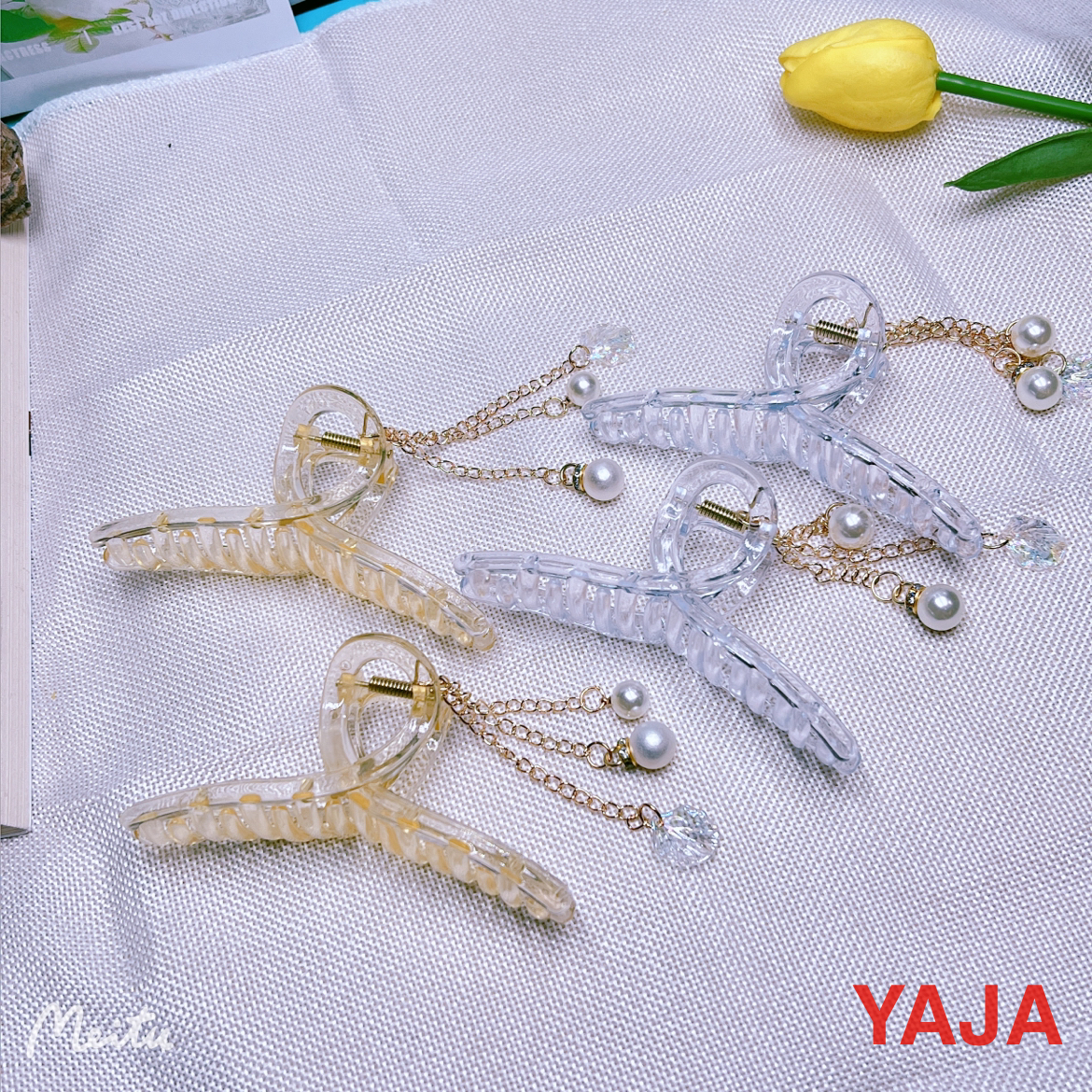 Pearl pendant hairpin headwear, a new high-end back hair clip, women's ponytail high grip clip, elegant and stylish clip Item Picture