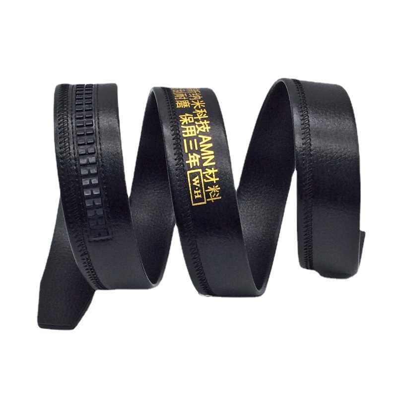 Wholesale of men's 40 litchi pattern automatic buckle belt body headless belt interlayer rubber injection men's belt Item Picture