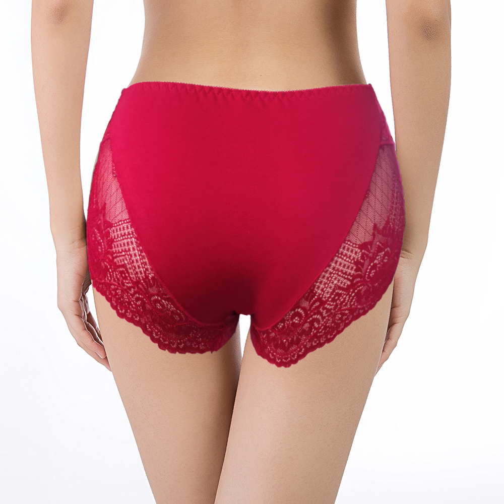 Add fat and high-waisted lace ladies underwear sexy transparent ladies foreign trade briefs sold in Europe and the United States Specification drawing
