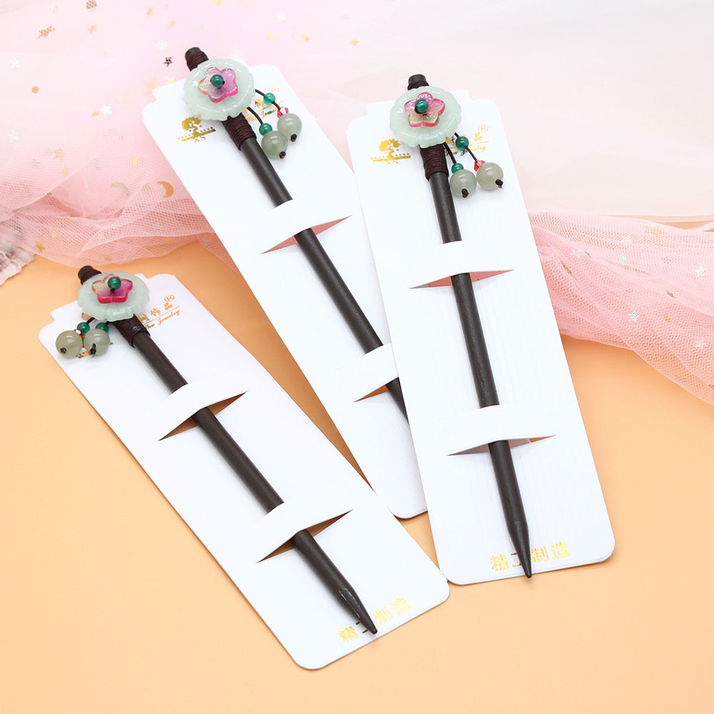 Hairpins, ancient-style hair accessories, hair wooden hairpins, tassels, step hairpins, Hanfu headwear, ancient costume accessories, women's solid wood hairpins