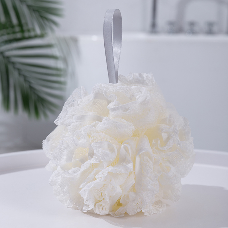 Lace bath ball, bath ball, bubble bath, soft and not easy to fall apart. Lace bath ball, flower bath ball details Picture