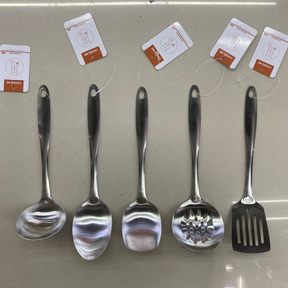 Stainless steel kitchenware kitchenware spatula small spoon small scraper leak spatula thumbnail