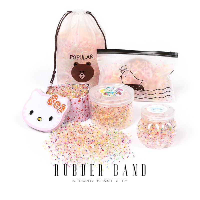 Wholesale of disposable small rubber bands for baby hair ties in a box set of strong and continuous color wave rubber bands that are popular online