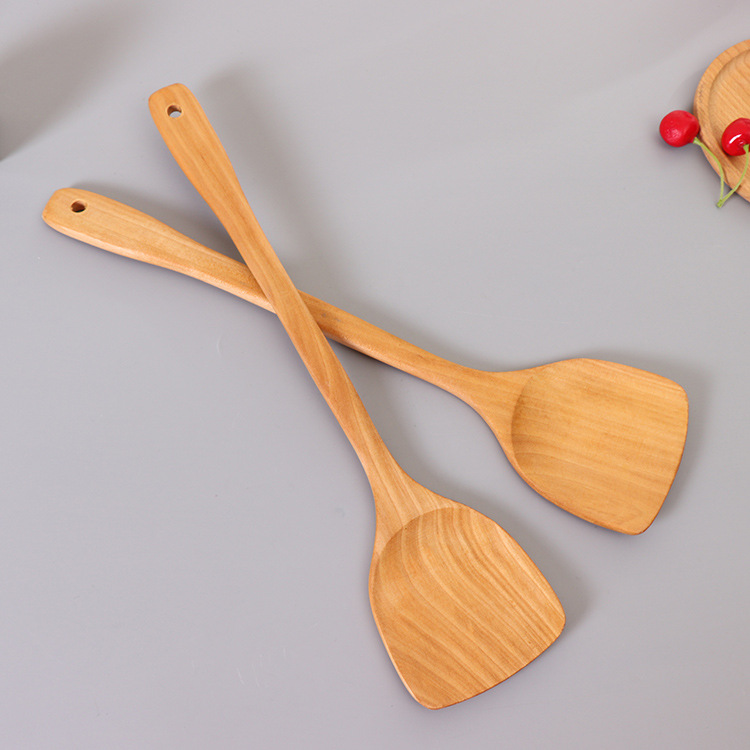 High-quality and environmentally friendly household extended handle wooden cooking spatula, kitchen extended handle wooden pot spatula Specification image