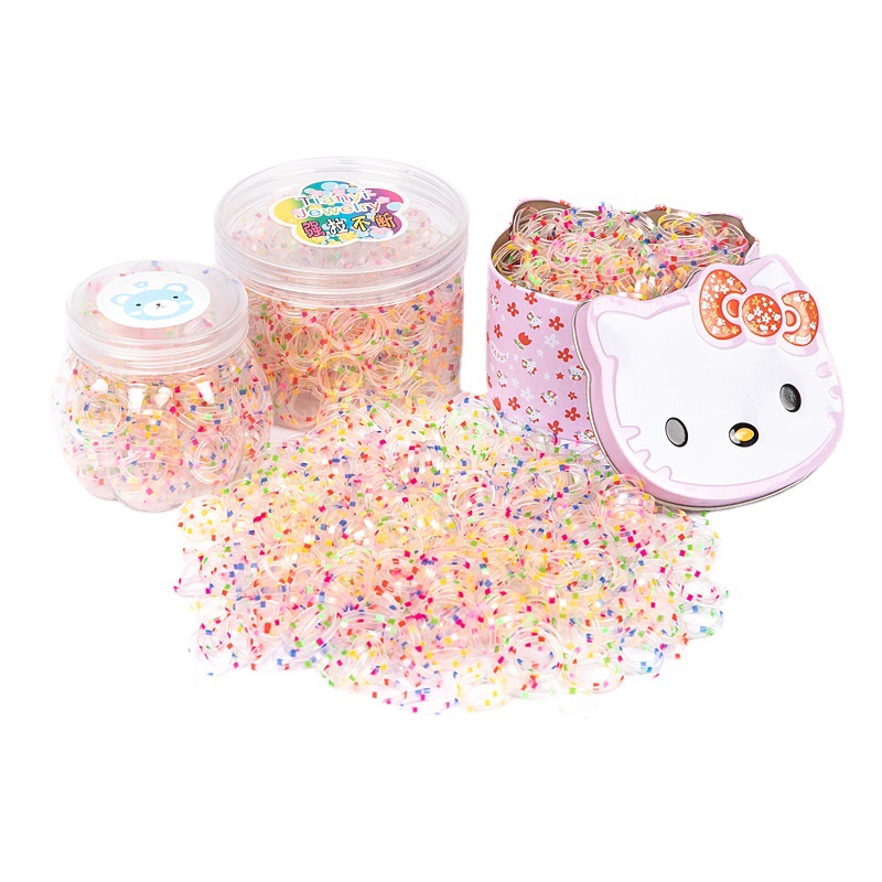 Wholesale of disposable small rubber bands for baby hair ties in a box set of strong and continuous color wave rubber bands that are popular online Item Picture