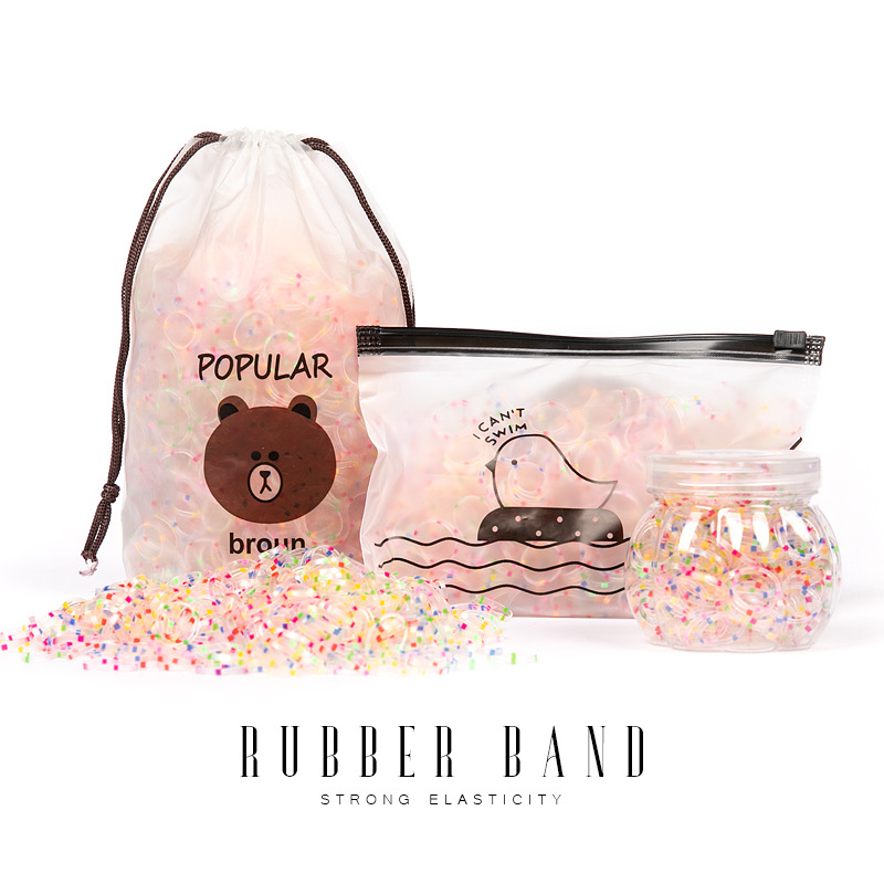 Wholesale of disposable small rubber bands for baby hair ties in a box set of strong and continuous color wave rubber bands that are popular online details Picture