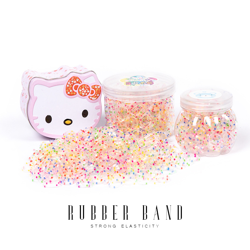 Wholesale of disposable small rubber bands for baby hair ties in a box set of strong and continuous color wave rubber bands that are popular online Specification image