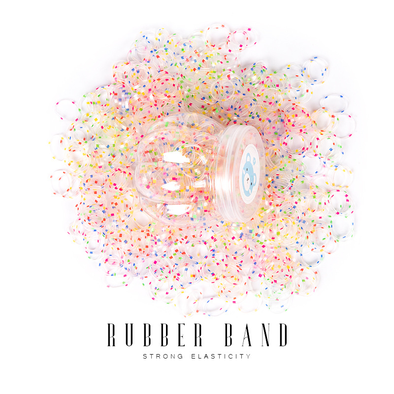 Wholesale of disposable small rubber bands for baby hair ties in a box set of strong and continuous color wave rubber bands that are popular online Application Scenario