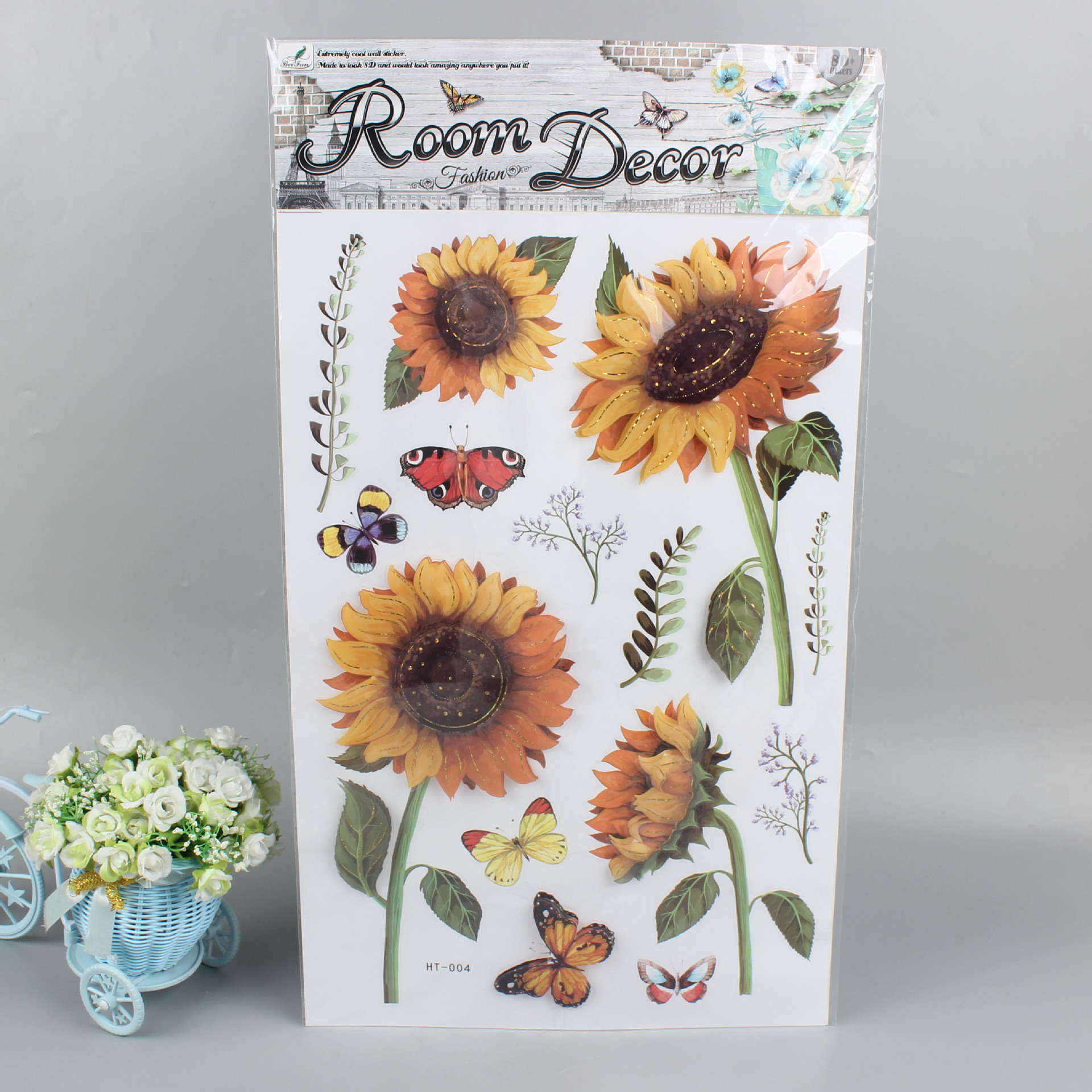 European home DIY decoration three-dimensional PVC layer paste 3D vase wall paste anti-fouling style