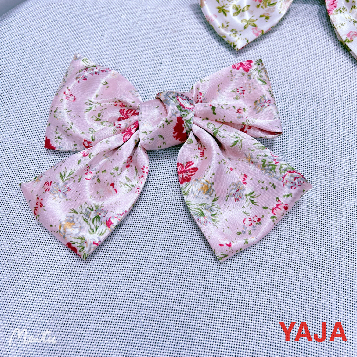 YAJA retro sweet floral large bow hair clip, fairy hair clip, hair accessory, hair clip, duckbill clip and top clip Item Picture