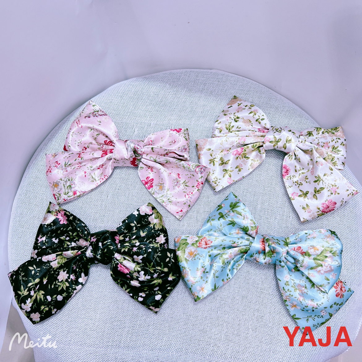 YAJA retro sweet floral large bow hair clip, fairy hair clip, hair accessory, hair clip, duckbill clip and top clip