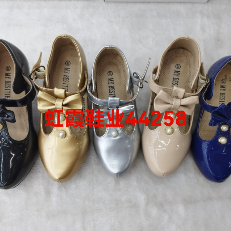 Spring/Summer Fashion Princess Shoes Children's single shoes Crystal Shoes Children's Princess LACES with bow single shoes
