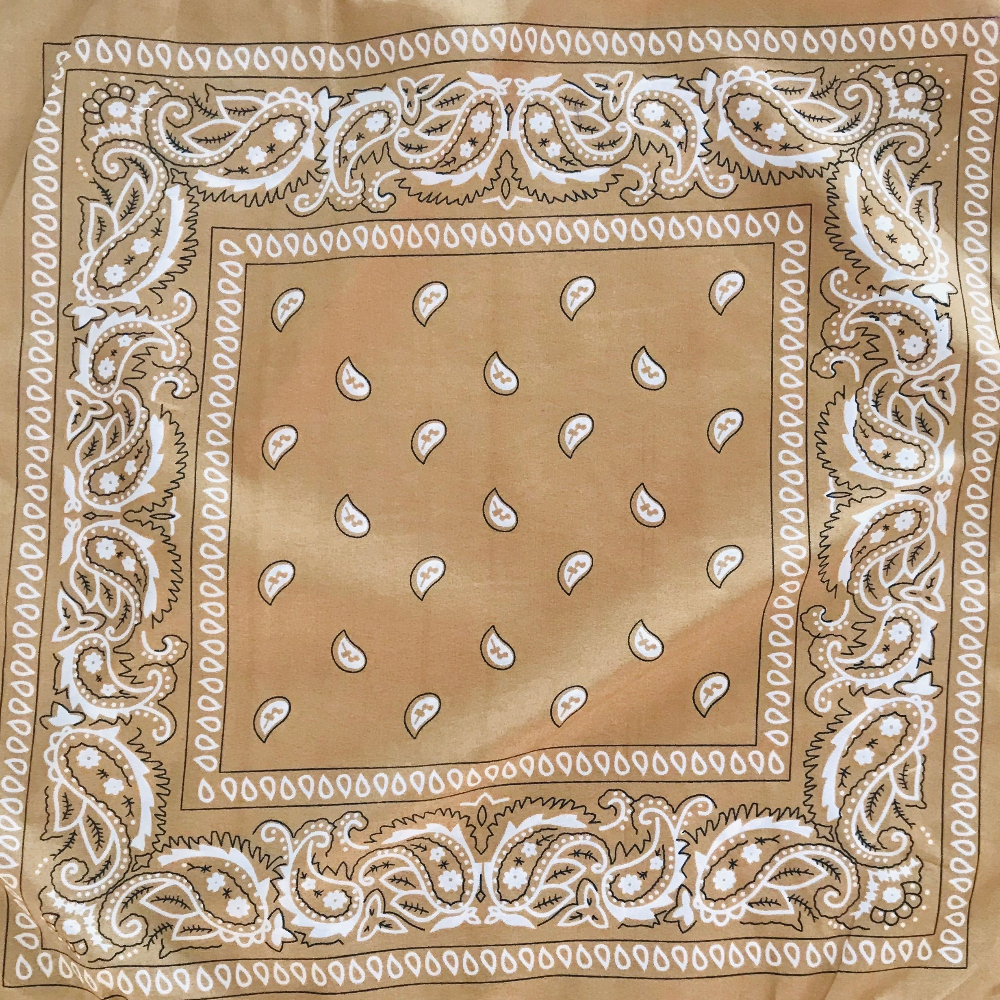 Cotton yellow square scarves, cashew nuts, hip-hop headscarves, outdoor large handkerchiefs, handkerchiefs, sports sweat-absorbing wrapping scarves, foreign trade items