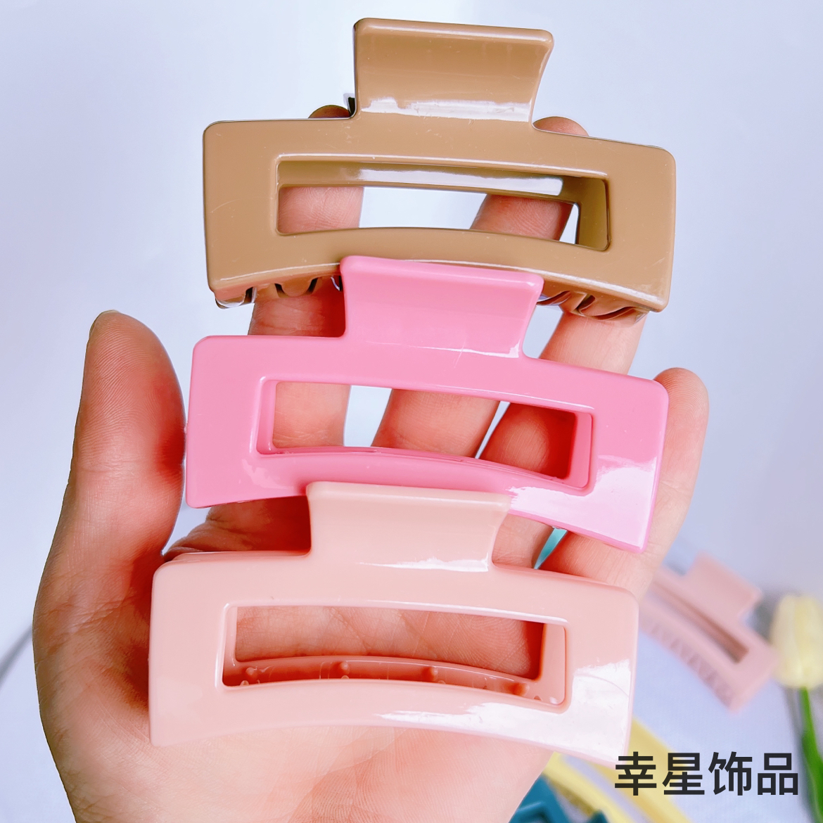YAJA European and American colorful grappling clips, popular ponytail curls, Moran style hair clips, versatile, large claws, high-quality hair accessories details Picture