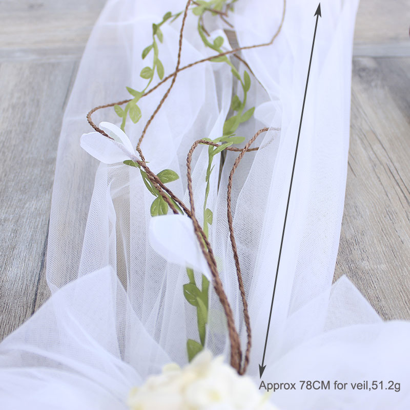 Bow veil simulation garland, European and American hand-woven white rose wedding dress dress garland headpiece Application Scenario