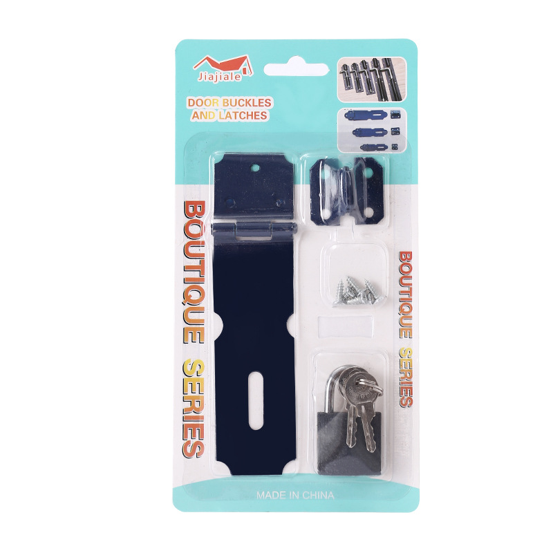 Door lock buckle, old-fashioned no-hole drawer lock, locker door lock, stainless steel right-angle lock, household 90-degree Specification image