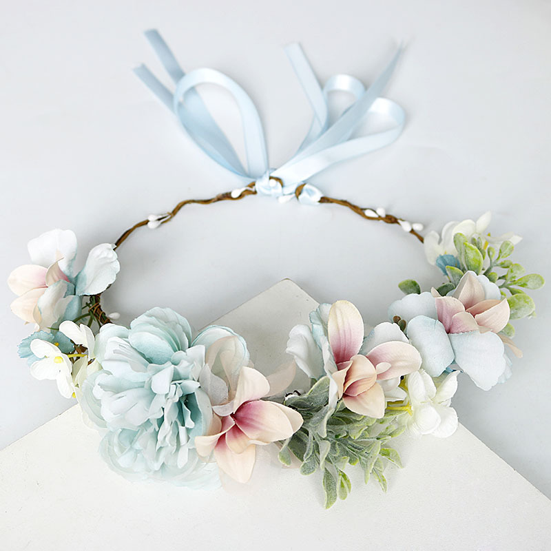 Korean-style garland headwear, forest girlish bride headwear, super fairy-like accessories, princess girl festival performance headwear and hair band details Picture