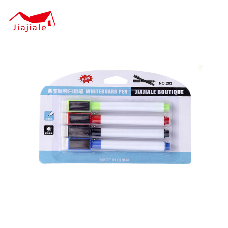 Wholesale of 4 pieces of magnetic fridge magnets, magnetic whiteboard pens, colored children's tape, drying tape brushes, and erasable blackboard pens Item Picture