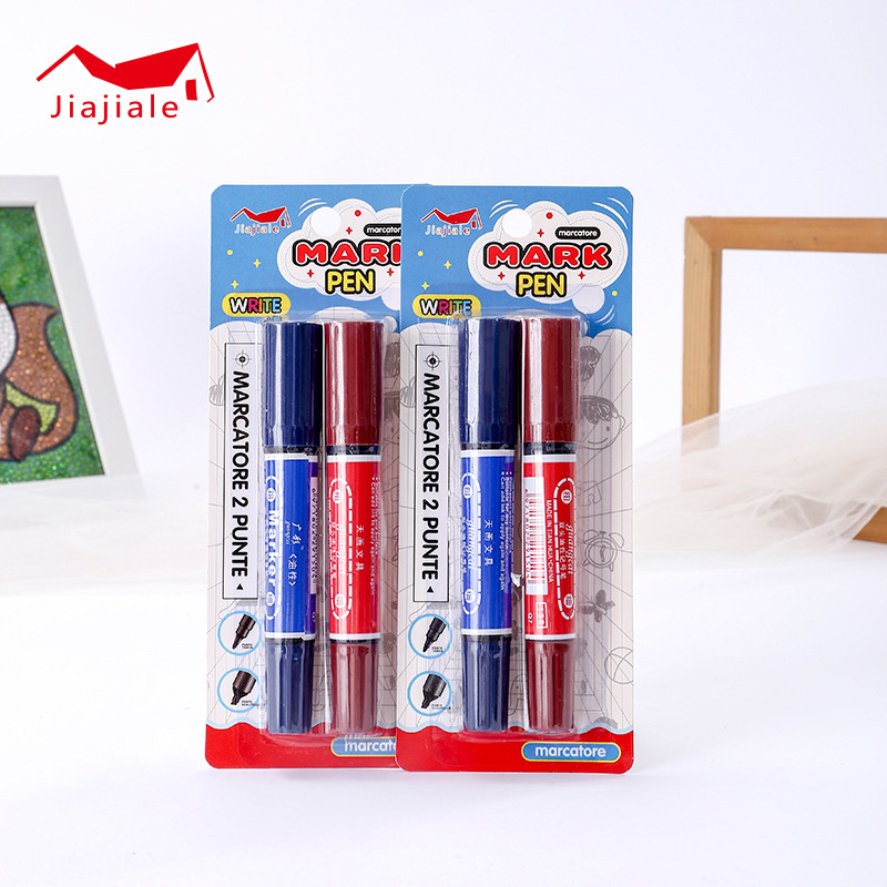 2pc dual-purpose marker pens, oil-based quick-drying large head pens, thick pens, signature pens, logistics marker pens, marker pens wholesale details Picture